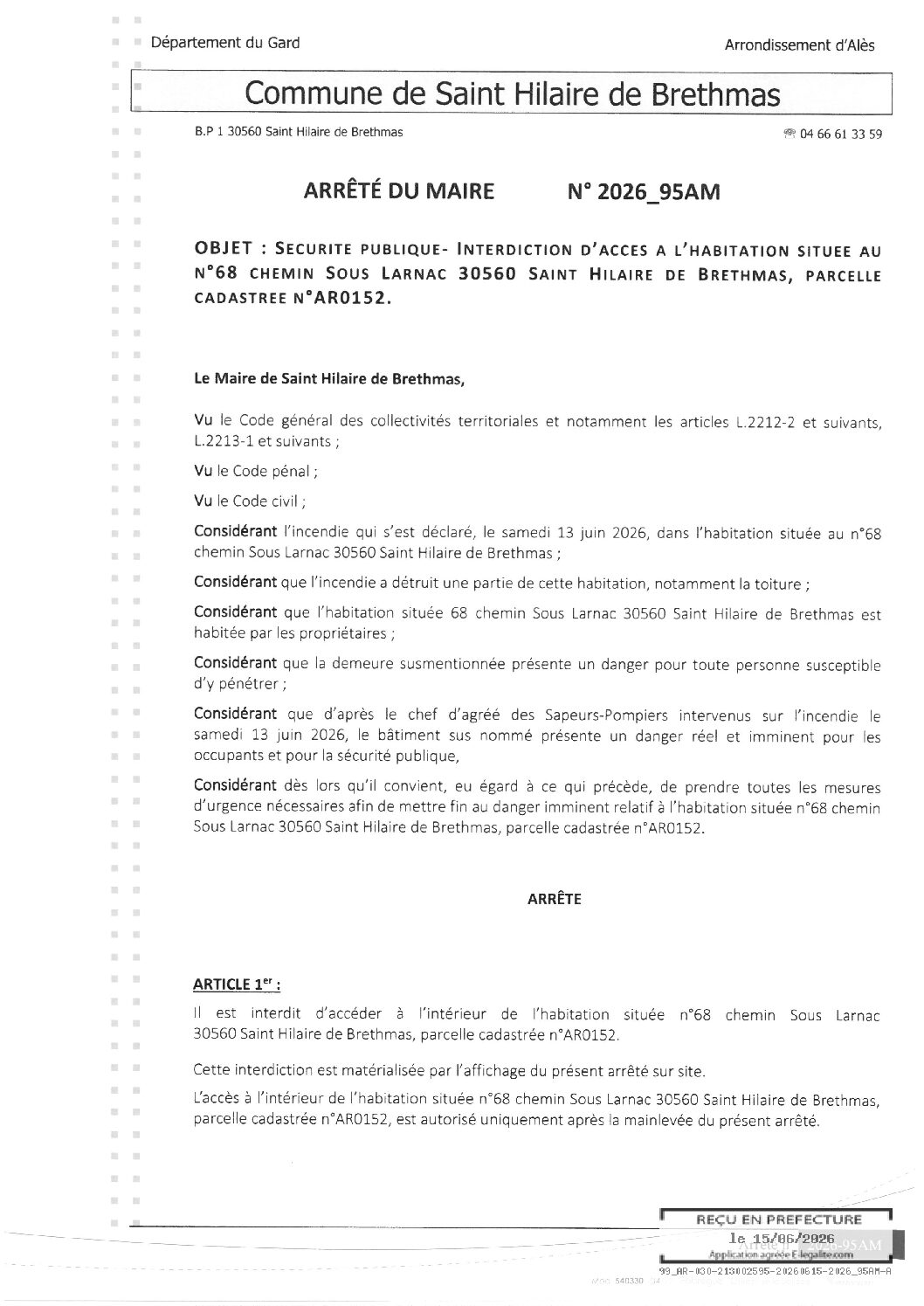 Aperçu du fichier 2026_95AM Sécurité Publique Interdiction accès à l&rsquo;habitation N°68 Ch ss Larnac 